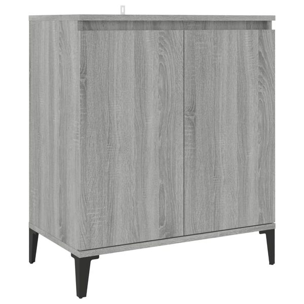 vidaXL Sideboard Grey Sonoma Engineered wood, Metal Medium Sideboard
