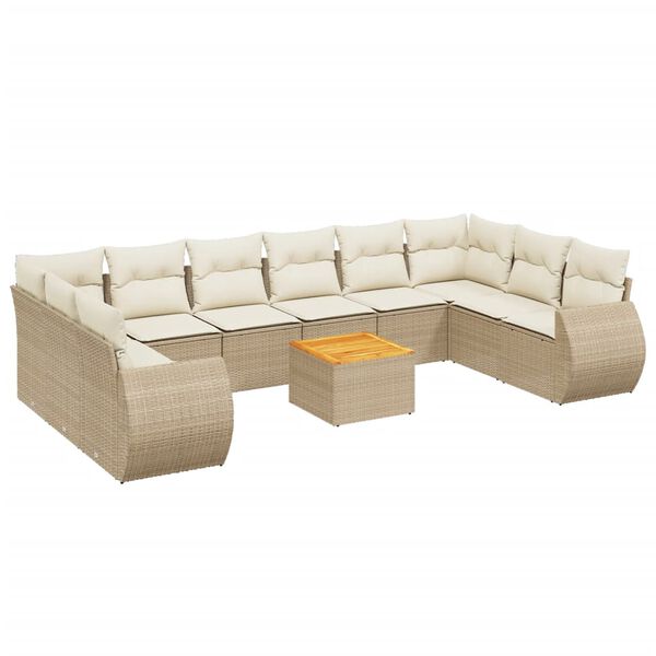 vidaXL Garden Sofa Set Beige, Cream White