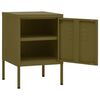 vidaXL Nightstand Olive Green Steel 13.8 x 13.8 x 20.1 in Nightstand