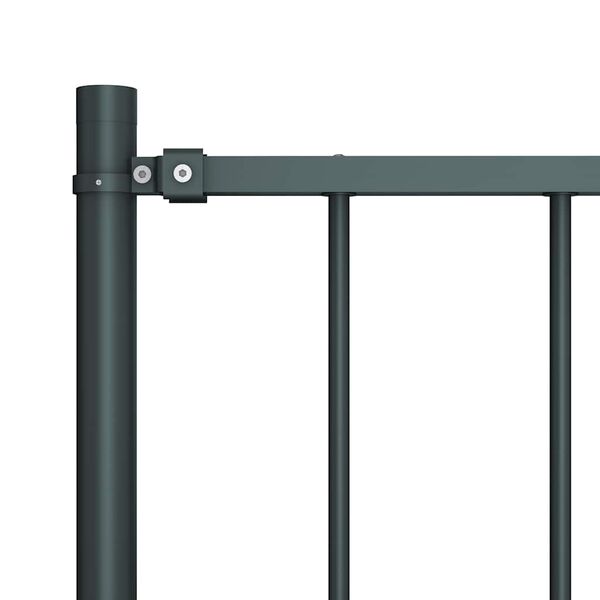 vidaXL Fence Panel with Posts Powder-coated Steel 5.9 ft x 2.5 ft Anthracite