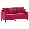 vidaXL 2-seater Sofa Wine Red Velvet (100% polyester), Metal, Textilene
