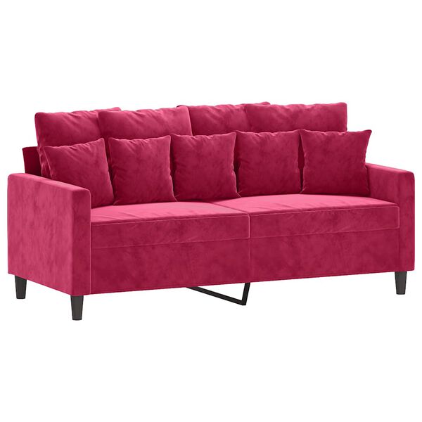 vidaXL 2-seater Sofa Wine Red Velvet (100% polyester), Metal, Textilene