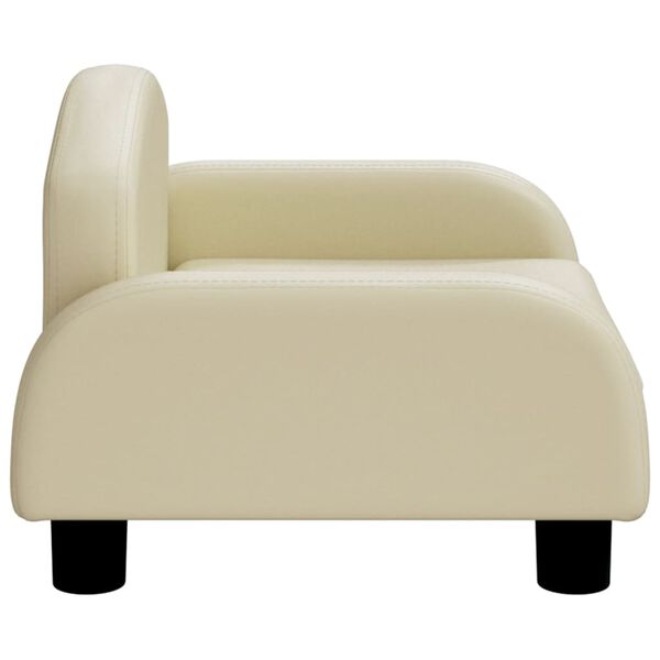 vidaXL Kids Sofa Cream Faux leather, Foam, Solid pine wood, Plastic Mini