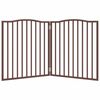 vidaXL Dog Gate Set of 2 Brown oak Poplar wood 2 Panels Foldable