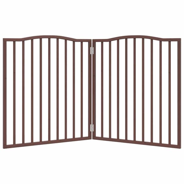 vidaXL Dog Gate Set of 2 Brown oak Poplar wood 2 Panels Foldable