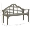 vidaXL Patio Queen Bench with Cushion 53.1" Solid Acacia Wood Gray