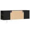 vidaXL TV Wall Cabinet Black Engineered wood 53 in x 12.2 in x 15.6 in