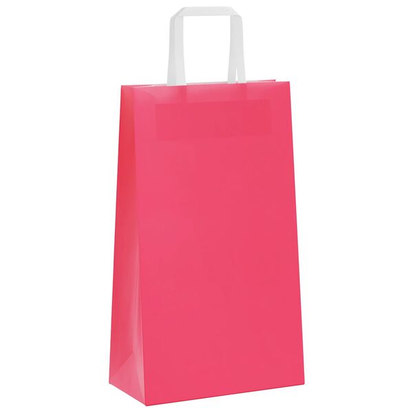 vidaXL Paper Bags 50 pcs with Handles Pink 8.3x4.3x14.2"