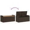 vidaXL Storage Bench Brown PE Rattan, Powder-coated Steel, Foam Medium