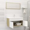 vidaXL Bathroom Furniture Set White and sonoma oak