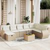 vidaXL Garden Sofa Set Beige PE rattan Large Modular Garden Sofa Set