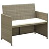 vidaXL Sofa Set of 2 Beige Poly Rattan 2-seater Light Weight Sofa