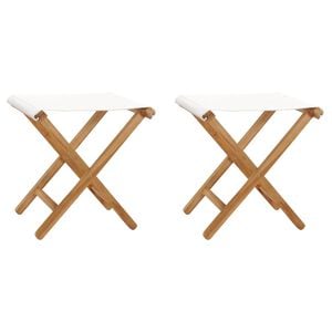 vidaXL Folding Chair Set of 2 Cream White