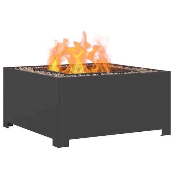 vidaXL Fire Pit Black 31.5" x 31.5" x 15.7" Cold-rolled steel