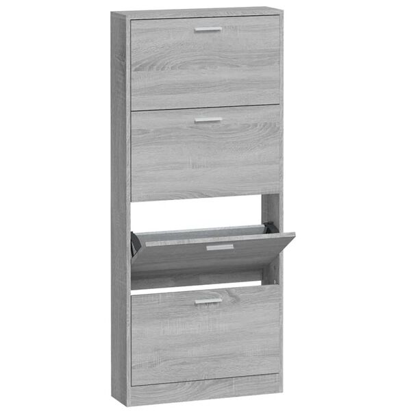 vidaXL Shoe Cabinet Gray Sonoma Engineered wood Medium Shoe Cabinet