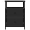 vidaXL Bedside Cabinet Black Engineered Wood, Iron Standard