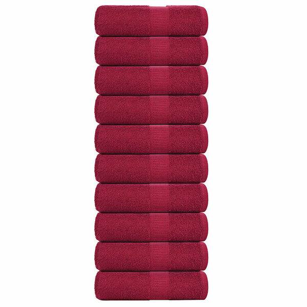vidaXL Soap Towel Set of 10 Bordeaux 100% Cotton 11.8 x 11.8 in