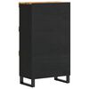 vidaXL Side Cabinet Natural wood and black Solid mango wood, Iron Medium