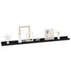 vidaXL Wall Shelf Set of 2 Black MDF 39.4x3.5x1.2 in Wall mounting