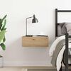 vidaXL Floating Nightstand Artisan Oak Engineered Wood Compact