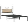vidaXL Bed Frame Sonoma Oak Engineered wood and steel Twin Bed Frame