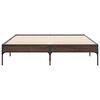 vidaXL Bed Frame Brown Oak Engineered Wood, Metal, Plywood Double