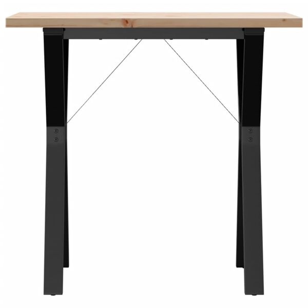vidaXL Dining Table Natural Pine Solid pine wood, Powder-coated steel