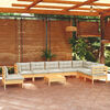 vidaXL Garden Lounge Set Cream Solid pinewood, fabric (100% polyester)