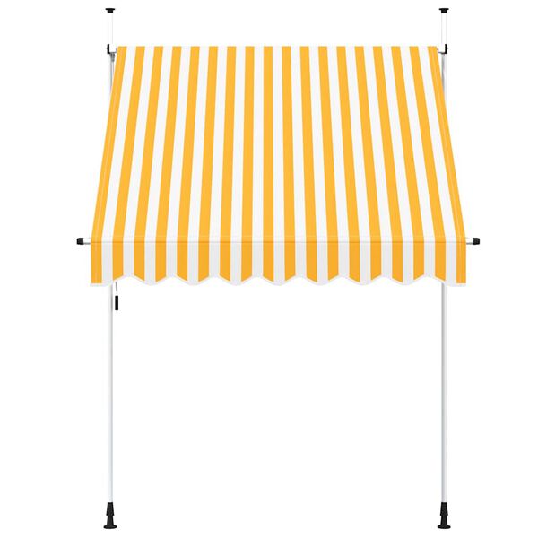 vidaXL Retractable Awning Orange and White Stripes