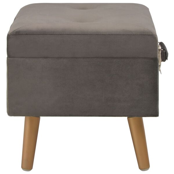 vidaXL Stool Gray Velvet Medium Stool Rectangular Contemporary