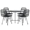 vidaXL Garden Dining Set Black Steel Medium Durable Garden Dining Set