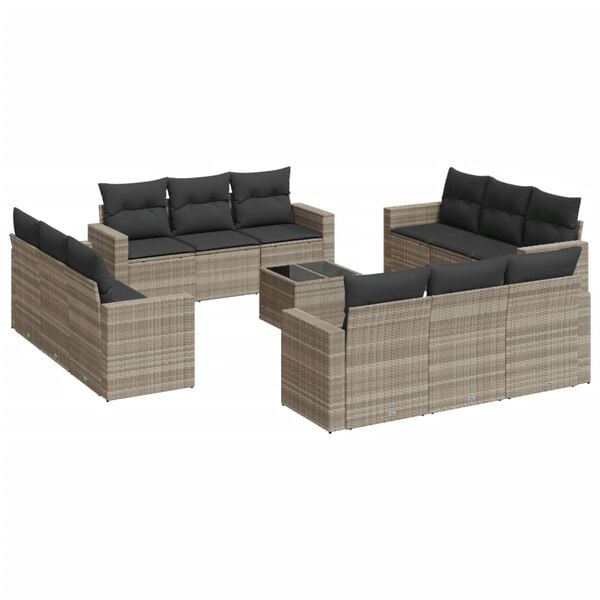 vidaXL Garden Sofa Set Light grey, Dark grey