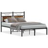 vidaXL Bed Frame Smoked Oak Engineered Wood and Steel Small Double