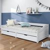 vidaXL Day Bed White Solid pinewood 35.4 x 79.3 in Day Bed Rectangular
