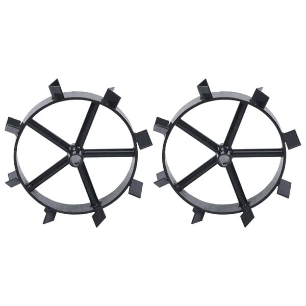 vidaXL Metal Wheels for 6,5 HP Petrol Tiller 2 pcs