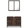 vidaXL Bathroom Furniture Set Brown Oak Engineered Wood, Metal Standard