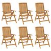 vidaXL Reclining Garden Chair Set of 6 Anthracite, Teak