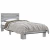 vidaXL Bed Frame Gray Sonoma Engineered wood, Metal Twin Durable