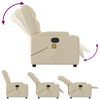 vidaXL Massage Recliner Chair Cream Fabric (100% polyester), metal, plywood