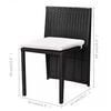 vidaXL Dining Table And Chair Black and Cream White