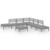 vidaXL Garden Lounge Set Grey Solid Pinewood Eight-Piece Set Modular