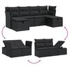 vidaXL Garden Sofa Set Black Poly Rattan, steel Large Modular