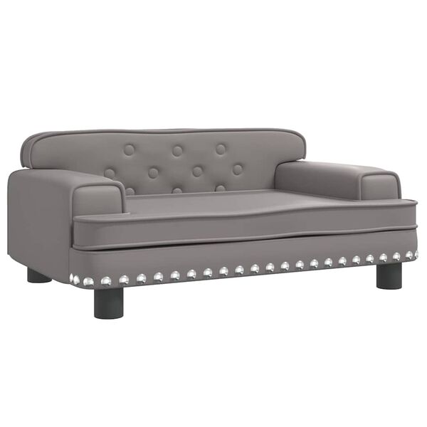vidaXL Kids Sofa Grey Faux Leather Mini Attractive Design Kids Sofa