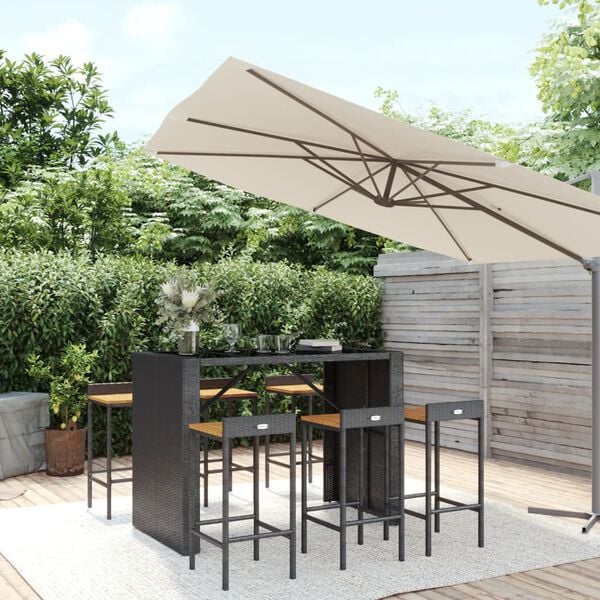 vidaXL Garden Bar Set Black