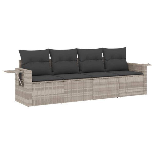 vidaXL Garden Sofa Set Light grey, Dark grey PE rattan Large