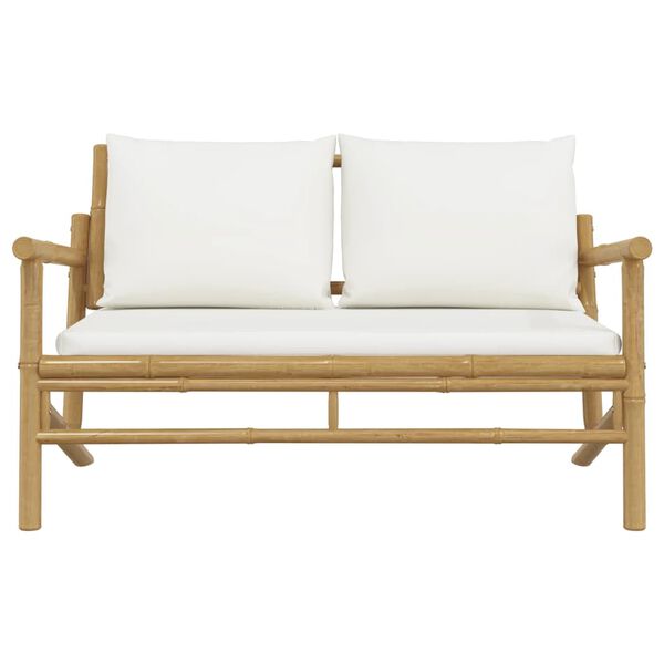 vidaXL Garden Bench Natural Bamboo, Cream White Bamboo