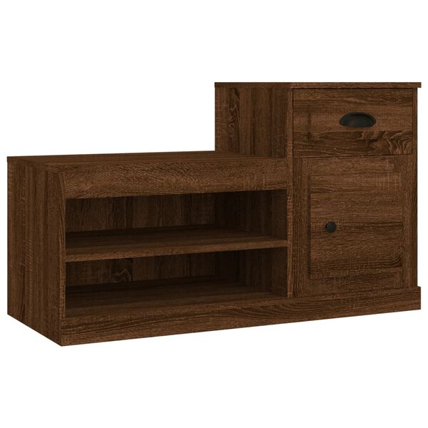 vidaXL Shoe Cabinet Brown Oak Engineered Wood Medium Shoe Cabinet