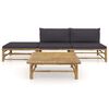 vidaXL Garden Lounge Set Dark Grey, Bamboo Bamboo Medium Modular