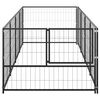 vidaXL Dog Kennel Black Steel Large Locks Dog Kennel Rectangular