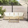 vidaXL Patio Sofa with Cushions Beige Poly Rattan